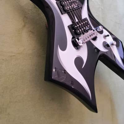 BC Rich  Warlock Bronze Series  2004 - Black with White Tribal Flames image 10