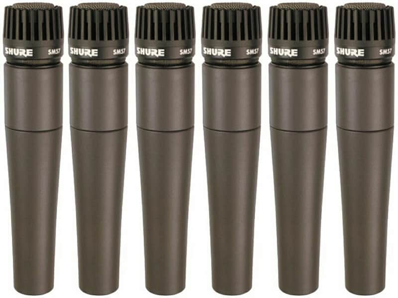 6 Pack - Shure SM57 SM-57 Dunamic Microphones Mics | Reverb