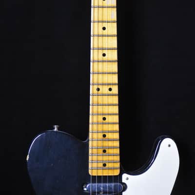Fender Custom Shop 2019 Ltd Roasted Pine Double Esquire Relic, Aged Black with Tweed Custom Shop Hard Case image 4