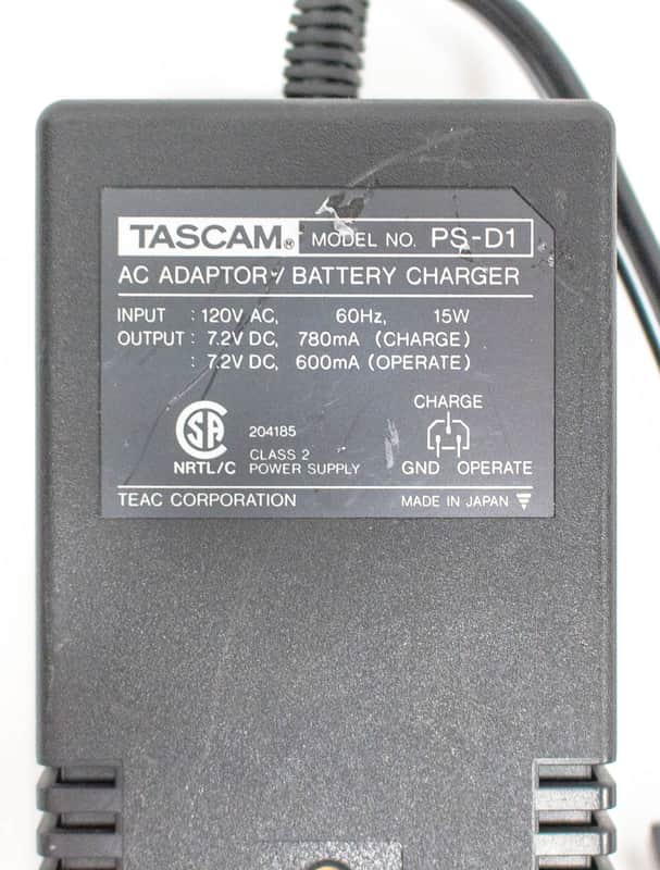Tascam PS-D1 Power Supply Charger for Tascam DA-P1 Pro DAT