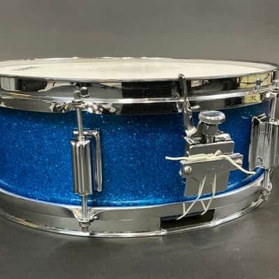Rogers Luxor Blue Sparkle 6 Lug Snare Drum 5x14 image 8