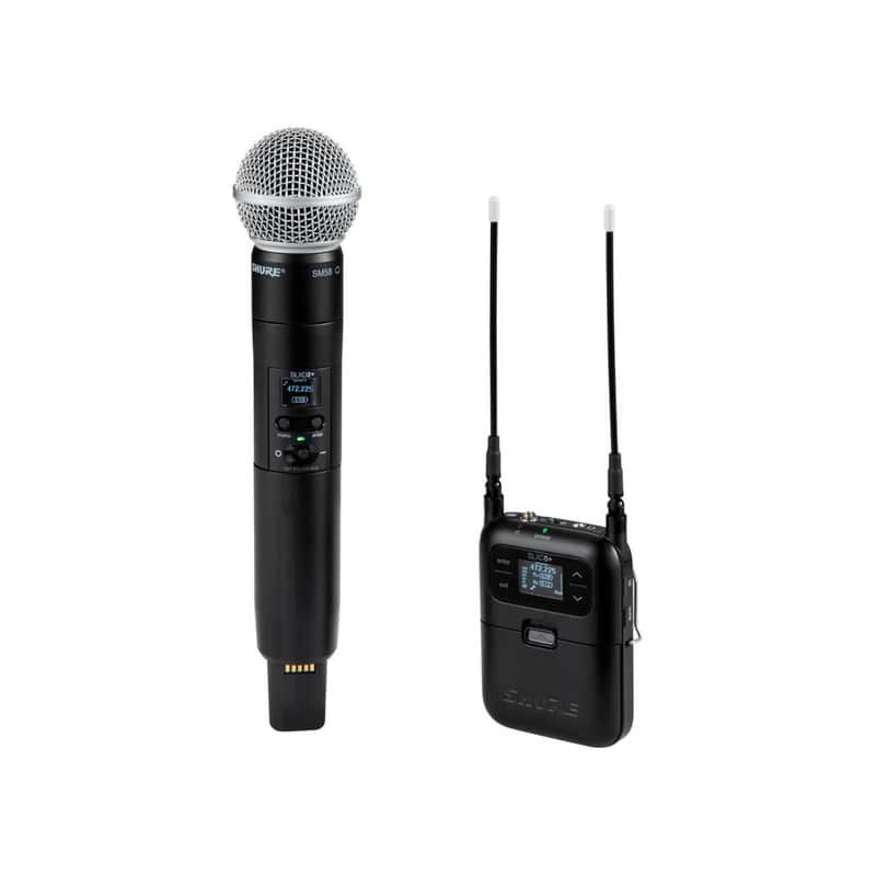 Shure SLXD25+/58 Portable Digital Wireless System with SM58 Cardioid Dynamic Microphone image 1