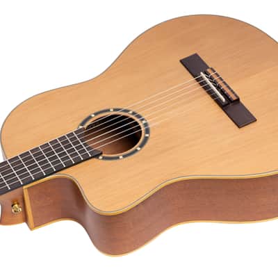 Ortega RCE131SN-L Family Series Pro Solid Cedar Top Mahogany Neck Cutaway Nylon 6-String Classical Acoustic-Electric Guitar w/Gig Bag For Left Hand Player image 9