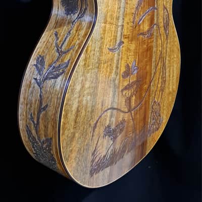 Blueberry Handmade Acoustic Archtop Guitar Grand Concert Size - Butterfly Motif image 12
