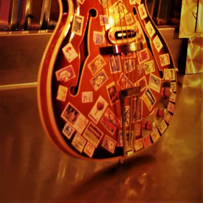 DEFIL MAMBO Bass 1968 Vintage Acoustic Electric like Hofner. By the Artist El Daga. One of a kind. image 3