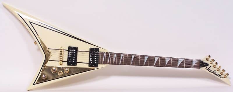Jackson RR5 Rhoads Electric Guitar White W Pinstrips W/Case -White image 1