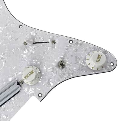 Stratocaster Style Loaded SSS Guitar Pickguard and Pickup, Pearl White image 4