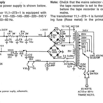 Tandberg Tube 245 / 25 / 6.3 V Power Transformer 64 62 Type 273-B 12AX7 12AU7 50 Hz Preamp Project 1965 image 2