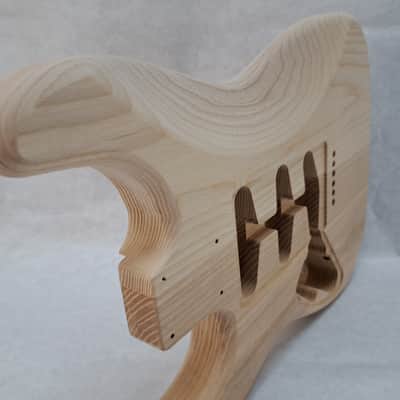 Unfinished Ash SSS Hardtail guitar body - fits Fender Strat Stratocaster necks J2234 image 7