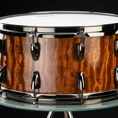 The Seven Six Drum Company Waterfall Bubinga Ultra Thin Reso Series 7x14 Custom Solid Stave Snare Drum image 3