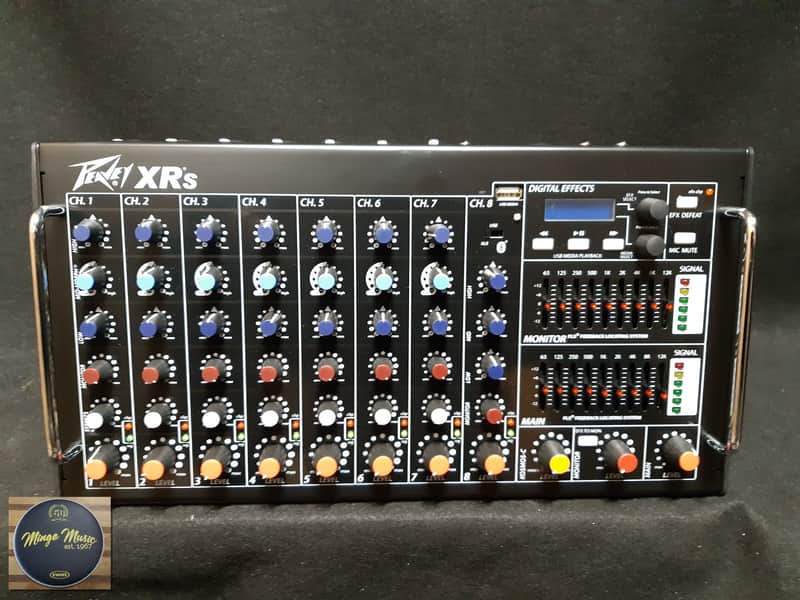 Peavey XR-S powered mixer. 2x 500 watt amplifiers, 8x XLR inputs, 2x graphic EQs image 1