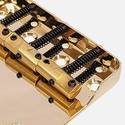 Telecaster Tele Guitar Bridge Compensated Brass Saddles Cut-Down Sides, Gold image 2