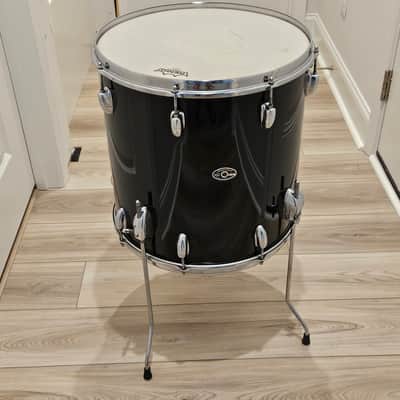 70s Slingerland 16 x 16 Floor Tom Black Wrap 16x16 - Maple outer ply image 1