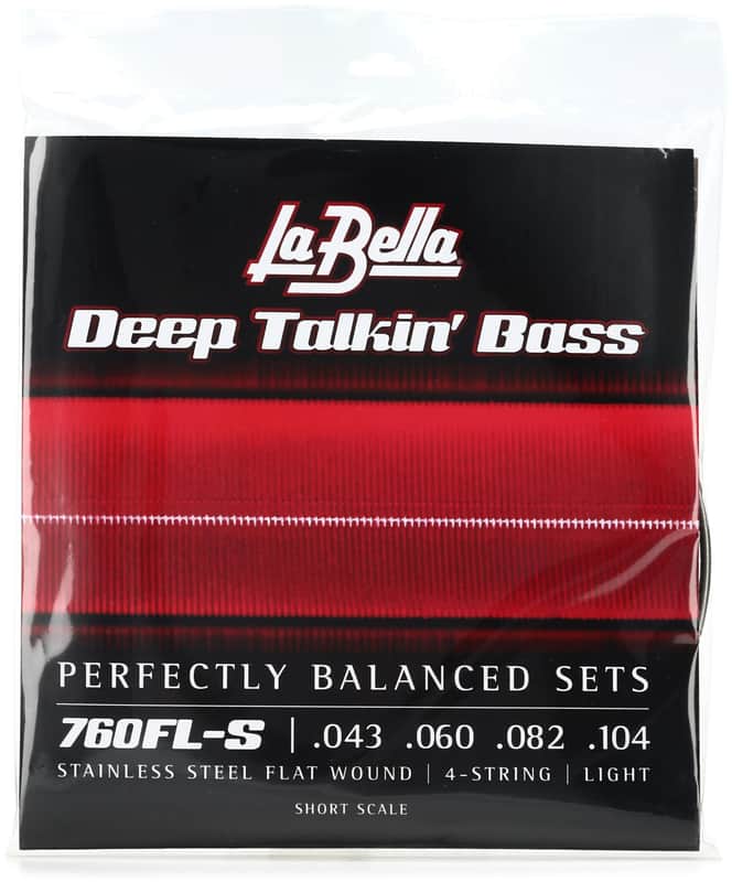La Bella 760FL Deep Talkin' Bass Flatwound Bass Guitar Strings - .043-.104 Light Short Scale image 1