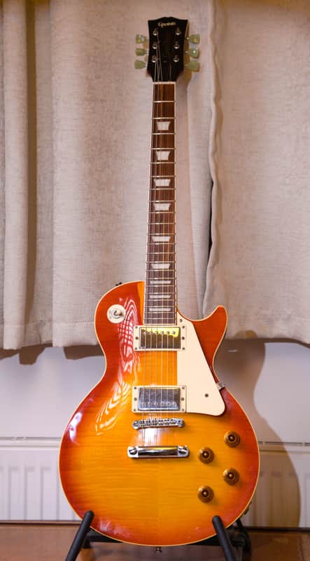 Custom Master Build By Mr. Ichiroh Shimano Japan MIJ Gpoint Les Paul Flamed Chery Sunburst guitar, Burst 59 replica, #197 out of 350 image 1