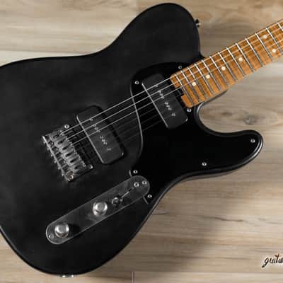 Shabat Lion Special Swamp Ash T-Style w/ Maple Neck & Lollar P-90s – Satin Black image 9