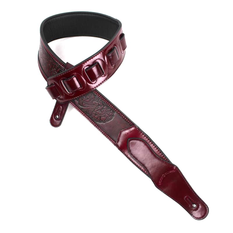 LID-06 Double Stitched Sangria Purple Leather with Traditional Western Tooling image 1