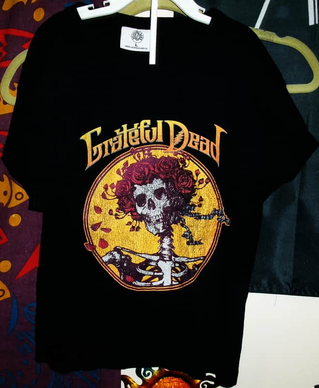 grateful dead mint official skull & roses wood feel youth L girls tee - bob weir kingfish truckin rock jerry garcia image 1