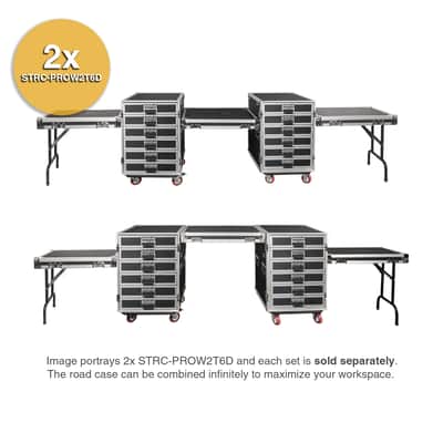 STRC-PROW2T6D | 6-Drawer Customizable Stage and Studio Utility Equipment Workstation Storage Road Case with Two Tables - Pro Tour Grade image 7