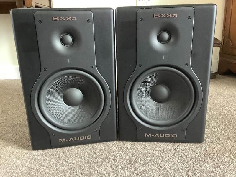 A pair of M-Audio Studiophile BX8a Delux Monitors Mid 2000's Black image 1