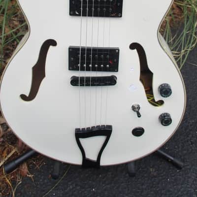 Glen Burton GE775-CHIC-WHB"Chicago" Hollowbody Electric Guitar~White~Upgrades~Kill Switch~Semi~ image 2