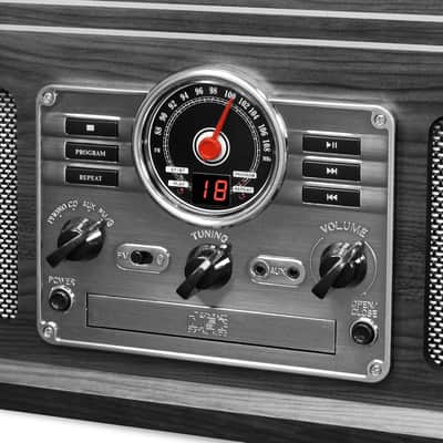 Victrola Classic 6-in-1 Bluetooth Turntable Record Player with CD, Cassette, FM Radio image 7