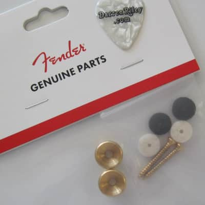 Fender Original Vintage Gold Strap Buttons Kit USA 0018916049 image 1