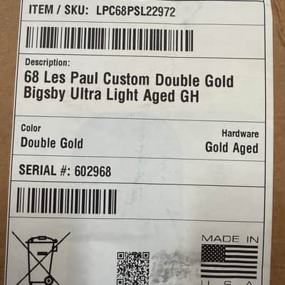 Gibson Custom Shop 1968 Les Paul Custom Double Gold Bigsby Murphy Ultra Light Aged New Unplayed Auth Dlr 10lb 8oz #968 image 25
