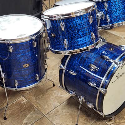 Slingerland Sound King 5 Piece Drum Set, 1968 - Blue Onyx Pearl image 5