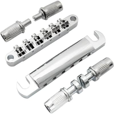 Guitar Tune-O-Matic Bridge and Stop Bar Tailpiece with Anchors and Studs Set for Epiphone Les Paul LP SG Style 6 String Electric Guitar,Black image 4