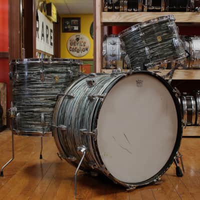 1960s Ludwig Super Classic Outfit in Blue Oyster Pearl 14x22 9x13 16x16 image 1