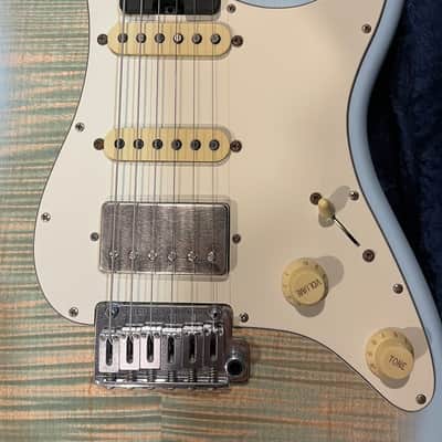 2023 Schecter USA Custom Shop Nick Johnston Traditional HSS “Wembley” Flame Top Nitro - Atomic Ice image 5