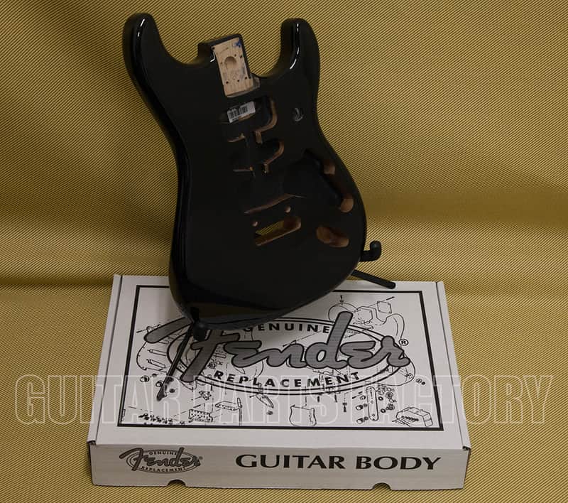 099-7103-706 Fender Deluxe Series Stratocaster Alder Guitar Body Black image 1