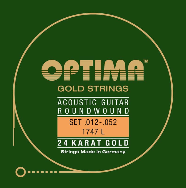 Optima 24K Gold Acoustic Guitar Strings 12-52 image 1