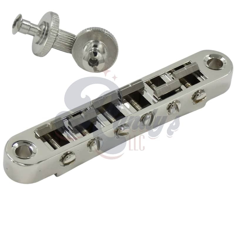 Advanced Plating 1219-23N Pinnacle Tune-O-Matic TOM Locking Bridge & Posts w/ Titanium Saddles - Fits Gibson® & Heritage®-Nickel image 1