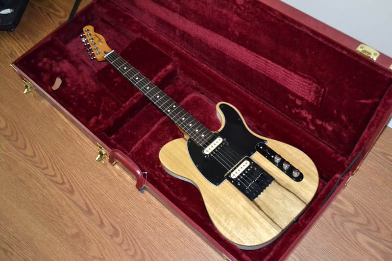 Custom Build Tele-Style HH w/Gibson Custombucker PUs - Black Limba Top, White Gloss Body image 1