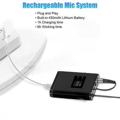 OEM 164FT UHF Wireless Headset Microphone Lavalier Lapel w/ Mic Bodypack Transmitte 2024 - Black image 4