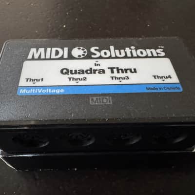 **LIKE NEW-IN BOX-ONE OWNER**MIDI Solutions Quadra Thru 4 Output MIDI Thru Box 2010s - Black image 1