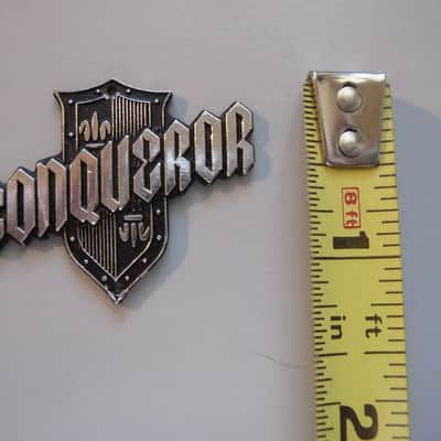 "Conqueror" Guitar Headstock Badge/Emblem/Logo Vintage 1960's Silver/Black N.O.S. image 3