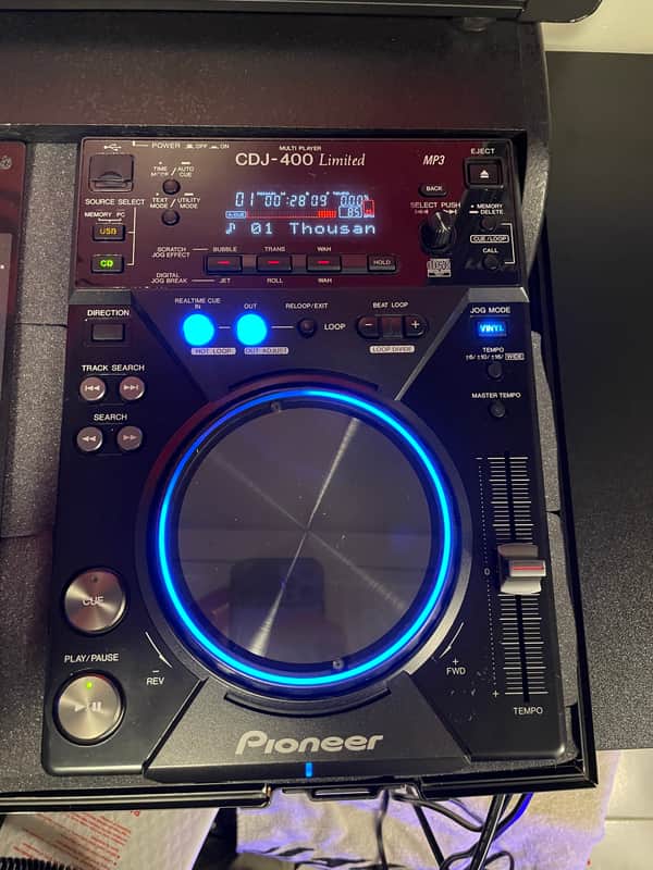 Pioneer DJ DJM-400 & CDJ-400 Pair Limited Black Blue + Custom Case