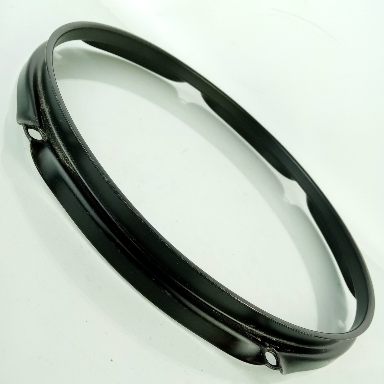 12" 6-Lug 1.6mm Black PowderCoat Tom Drum Rim/Hoop Ludwig-Style Powder Coat — main photograph