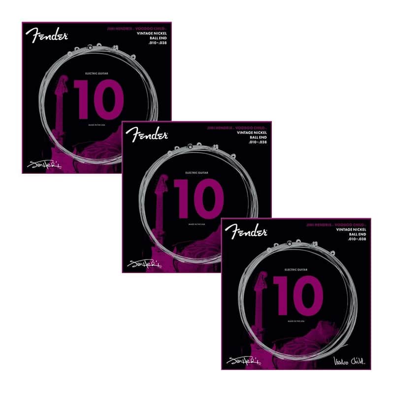 Fender Voodoo Child Guitar Strings Vintage Nickel Ball End 3-Pack 0730150609 image 1