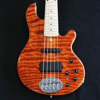 Lakland USA 55-94 Custom Deluxe Flame Redwood 5 String Bass #7565 image 3