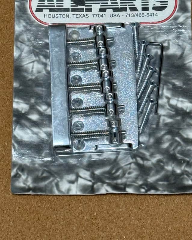 Allparts Economy 5-String Bass Bridge – Chrome (BB 3440-010) – NOS image 1