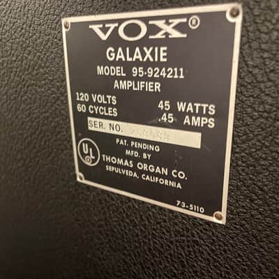 Vox Galaxie Amp 1960s Solid State - Complete w/Lamp, Footswitch & New 3-Prong Plug image 4