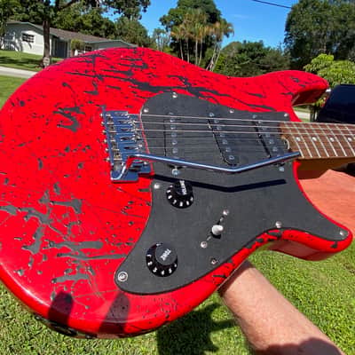 Strat style offset "BloodClot" electric guitar 3 strong single coil PU fretwork, set-up, Dunlop Pro image 1