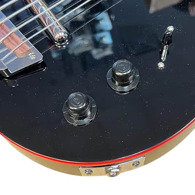 Danelectro D58LHB-BKRD 1958 Longhorn Body with F-Hole Short Scale Neck 4-String Electric Bass Guitar image 7