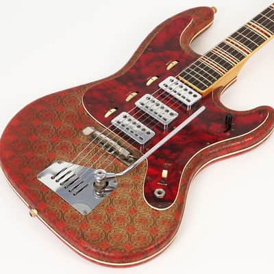 1964 Hofner Galaxy 176 Electric Guitar - Super Rare Red & Gold Vinyl Body with 3 Staple Pickups! image 3