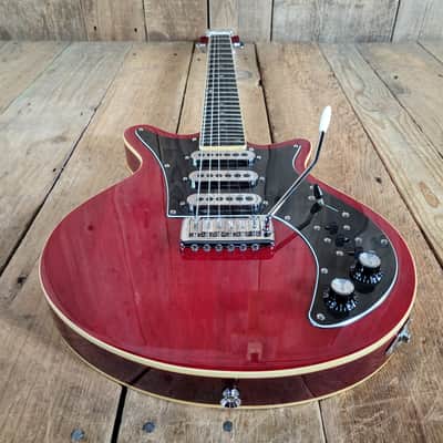 Harley Benton BM-75 DLX Brian May Red Special Replica - Transparent Red image 8