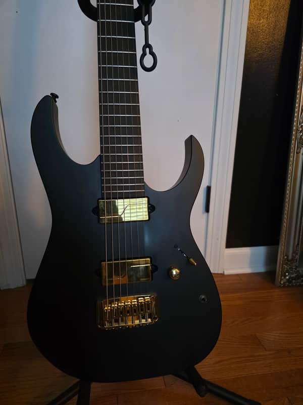 Ibanez RGIXL7-BKF Iron Label 2020 - Present - Black Flat image 1